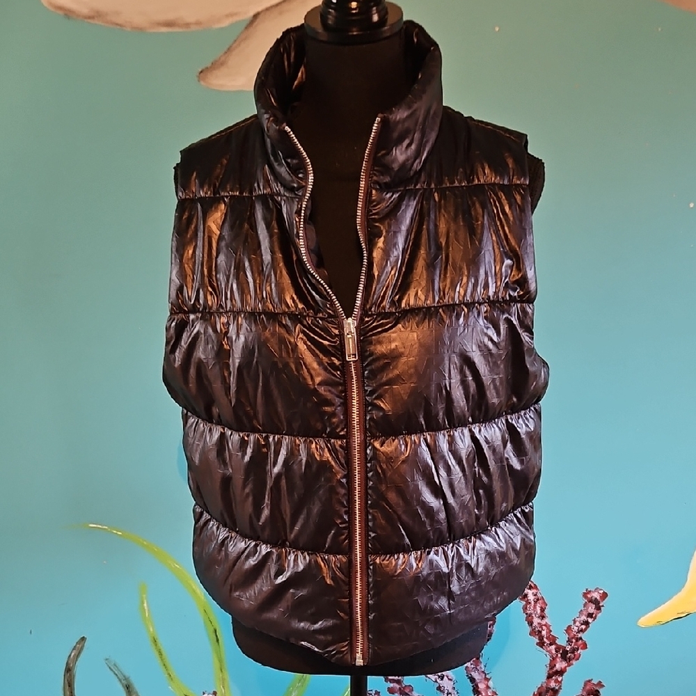 Michael Kors Black and  Puffer Vest